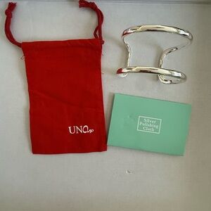 UNO de 50 Silver Double-Band Cuff with Red Pouch